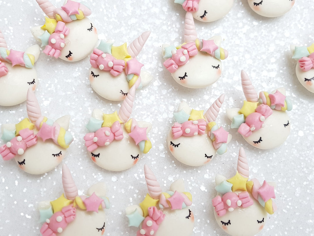 Clay Charm Embellishment - NEW CANDY SLEEPY UNICORN - B - Crafty Mood
