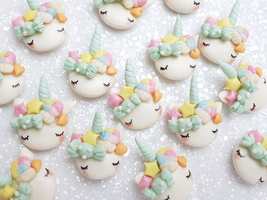Clay Charm Embellishment - NEW CANDY SLEEPY UNICORN - C - Crafty Mood