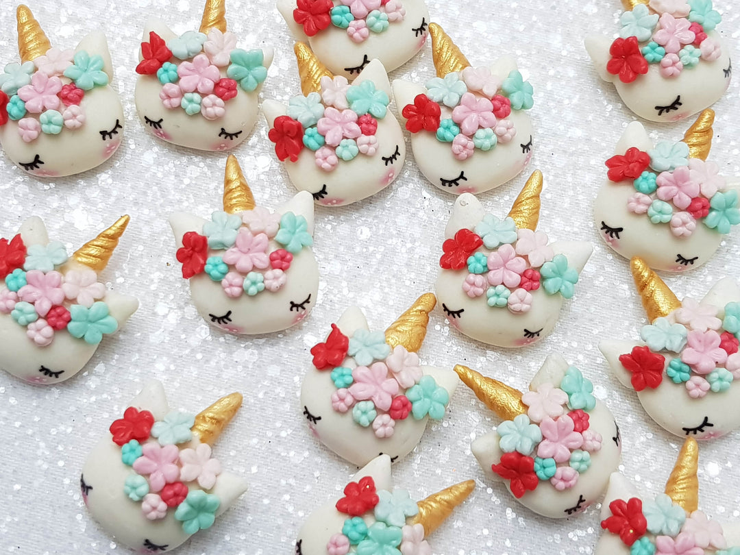 Sale Clay Charm Embellishment - Sleepy Unicorn Red-blue - Crafty Mood