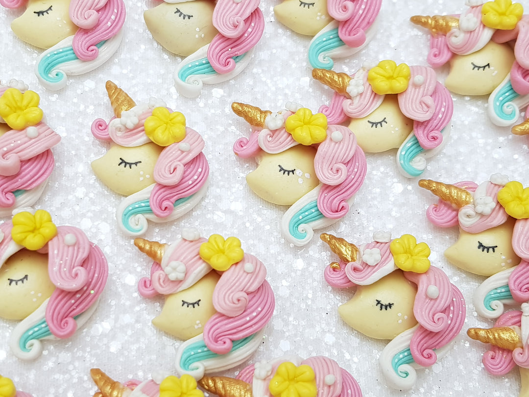 Clay Charm Embellishment - NEW UNICORN HEAD PINK - Crafty Mood