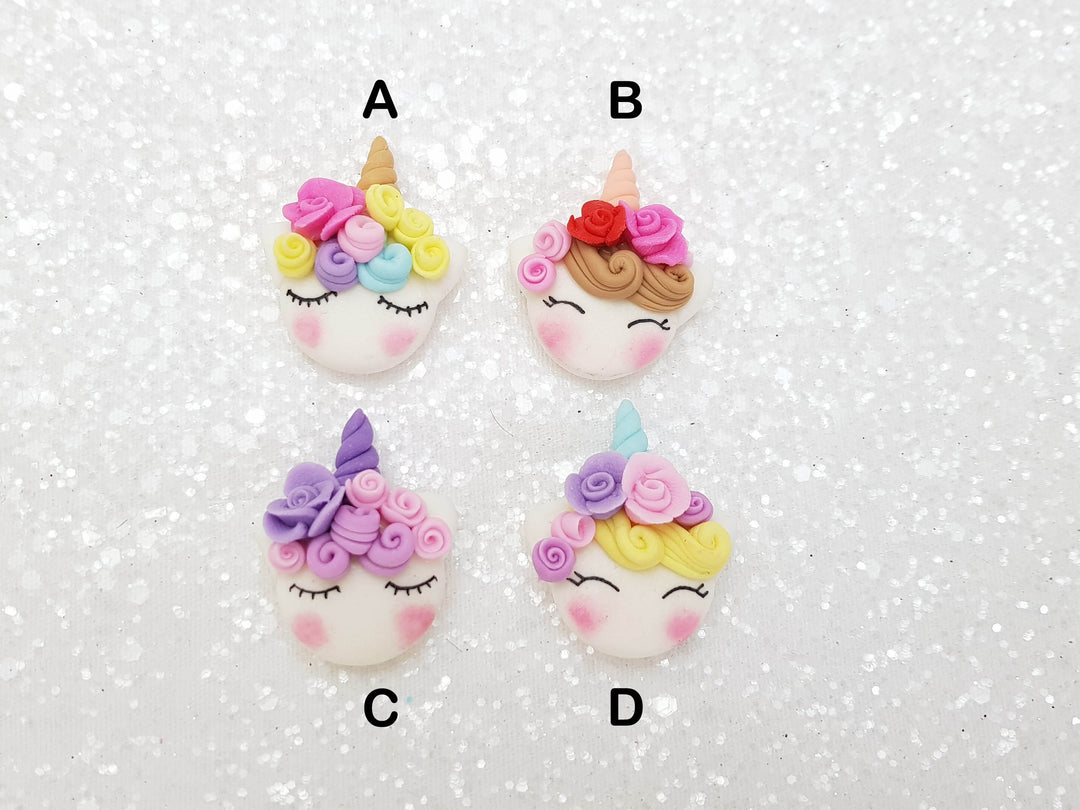 Clay Charm Embellishment - NEW MINI UNICORN HEAD - Crafty Mood