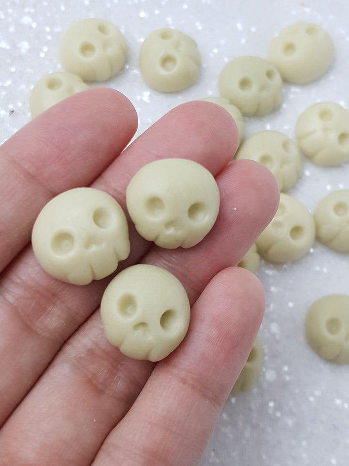 Clay Charm Embellishment - NEW Mini Skull set of 3 - Crafty Mood