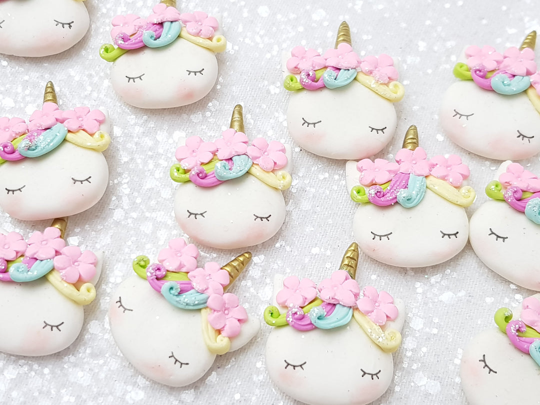 Clay Charm Embellishment - NEW Sleepy Unicorn H - Crafty Mood
