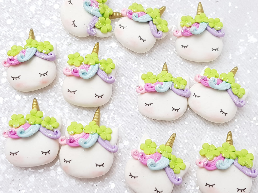 Clay Charm Embellishment - NEW Sleepy Unicorn I - Crafty Mood