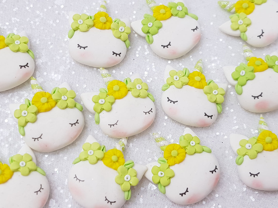 Clay Charm Embellishment - NEW Sleepy Unicorn J - Crafty Mood