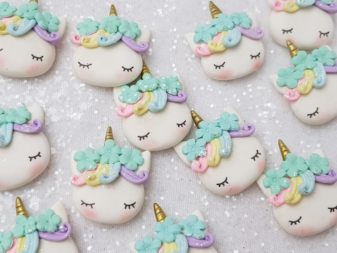Clay Charm Embellishment - NEW Sleepy Unicorn N - Crafty Mood