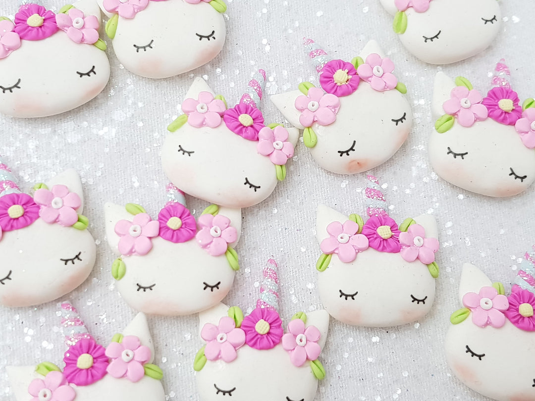 Clay Charm Embellishment - NEW Sleepy Unicorn O - Crafty Mood
