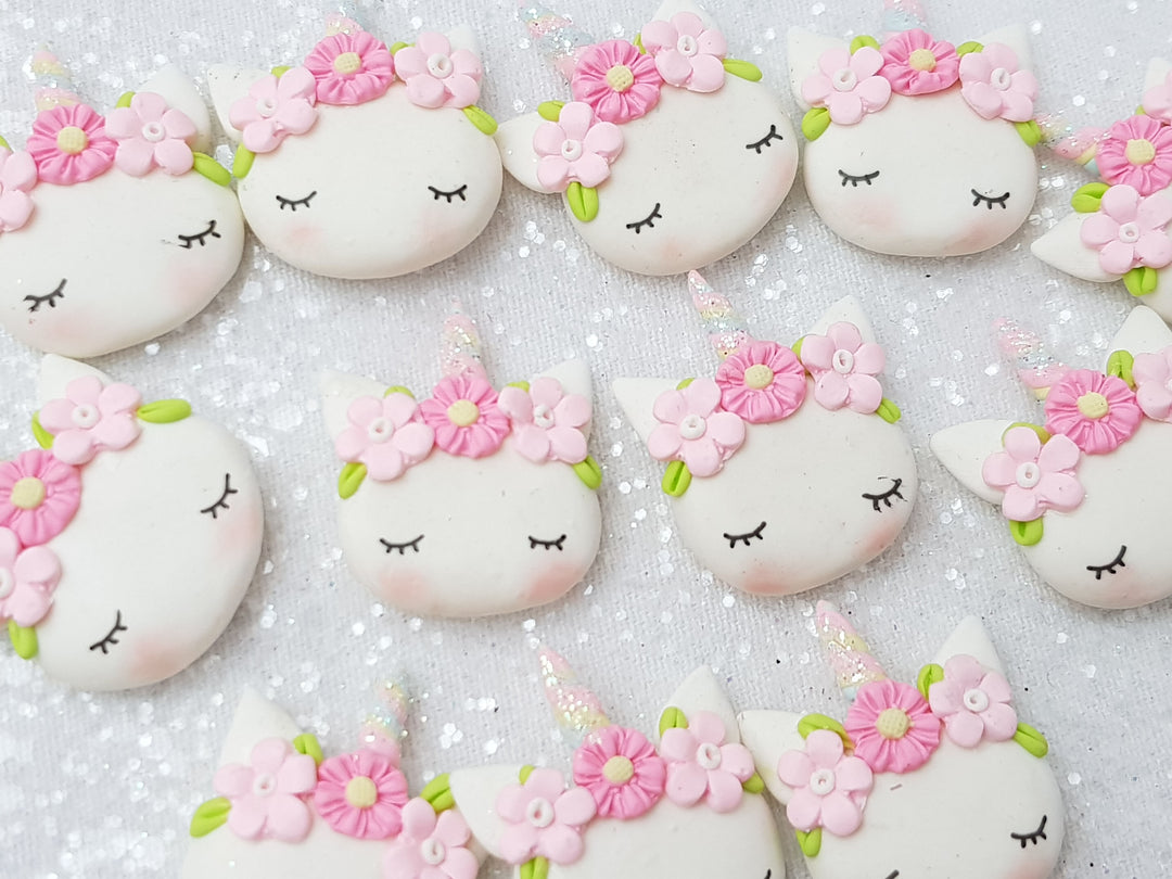 Clay Charm Embellishment - NEW Sleepy Unicorn P - Crafty Mood