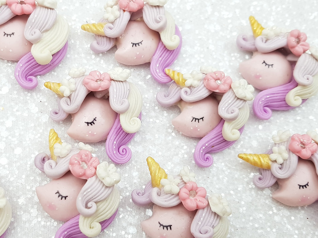 Clay Charm Embellishment - New Unicorn Head Lilac - Crafty Mood