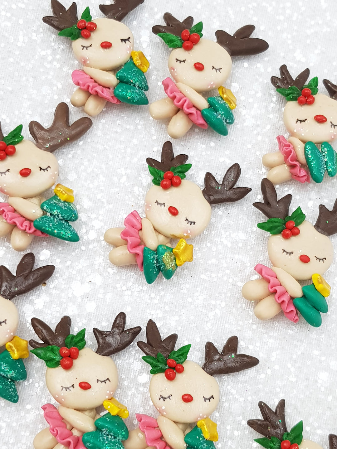 Clay Charm Embellishment - New Deer Christmas - Crafty Mood