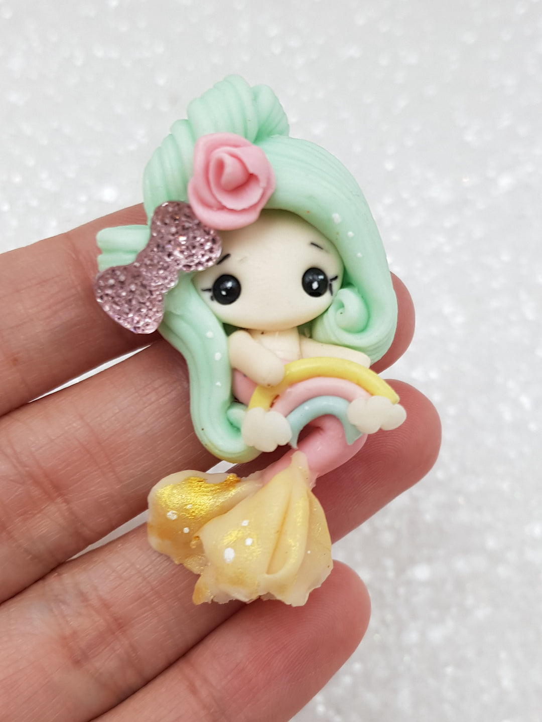 Clay Charm Embellishment - NEW RAINBOW MERMAID B - Crafty Mood