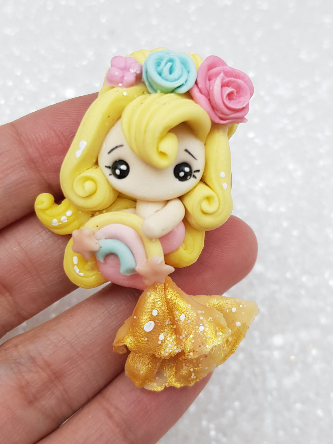 Clay Charm Embellishment - NEW RAINBOW MERMAID C - Crafty Mood
