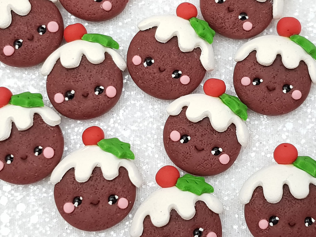 Clay Charm Embellishment - Christmas Pudding 3 cm - Crafty Mood