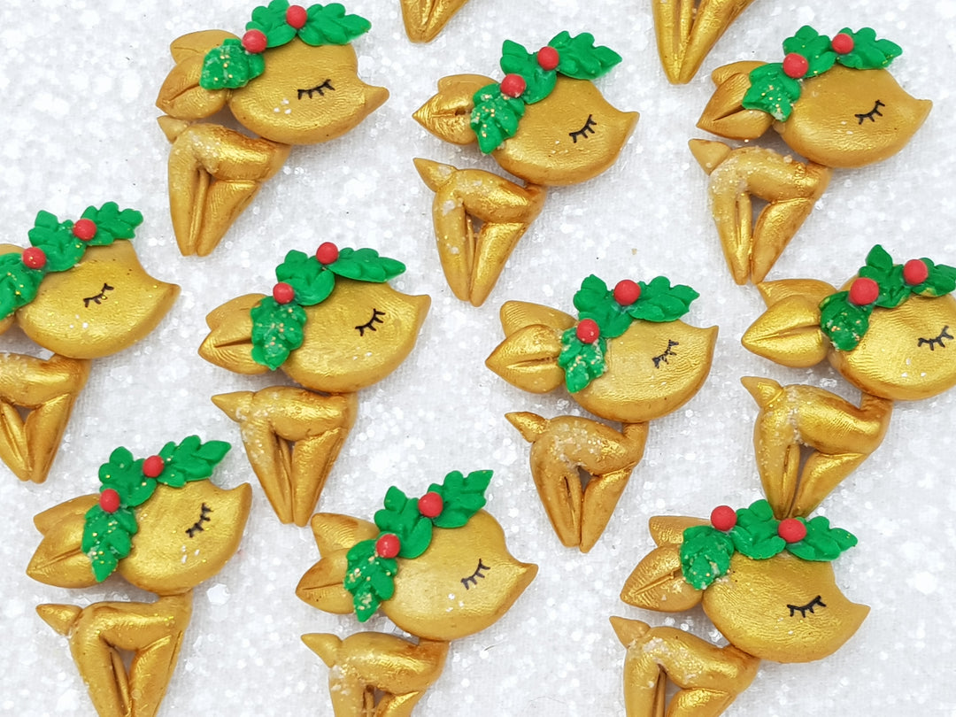 Clay Charm Embellishment - New Reindeer Gold - Crafty Mood