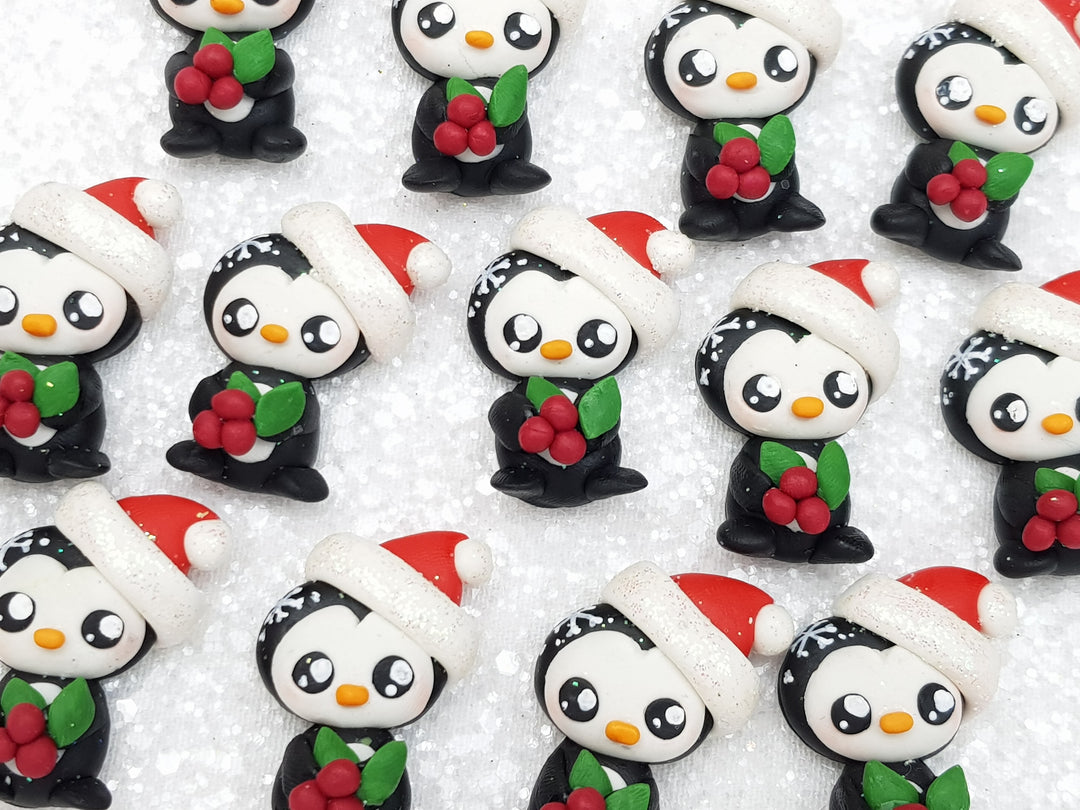 Clay Charm Embellishment - New Penguin Snowflake - Crafty Mood