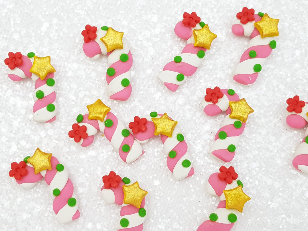 Clay Charm Embellishment new candycane - pink - Crafty Mood