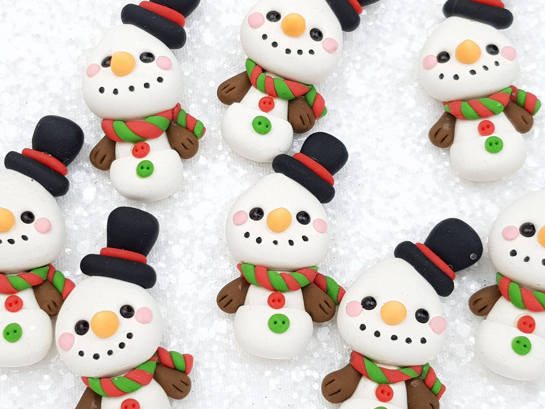 Clay Charm Embellishment - New Snowman Top Hat - Crafty Mood