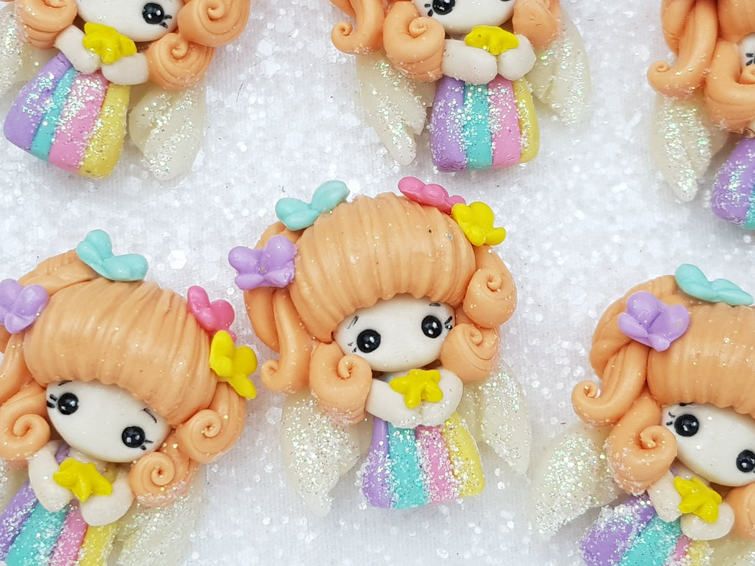 Clay Charm Embellishment - New Rainbow Angel A - Crafty Mood