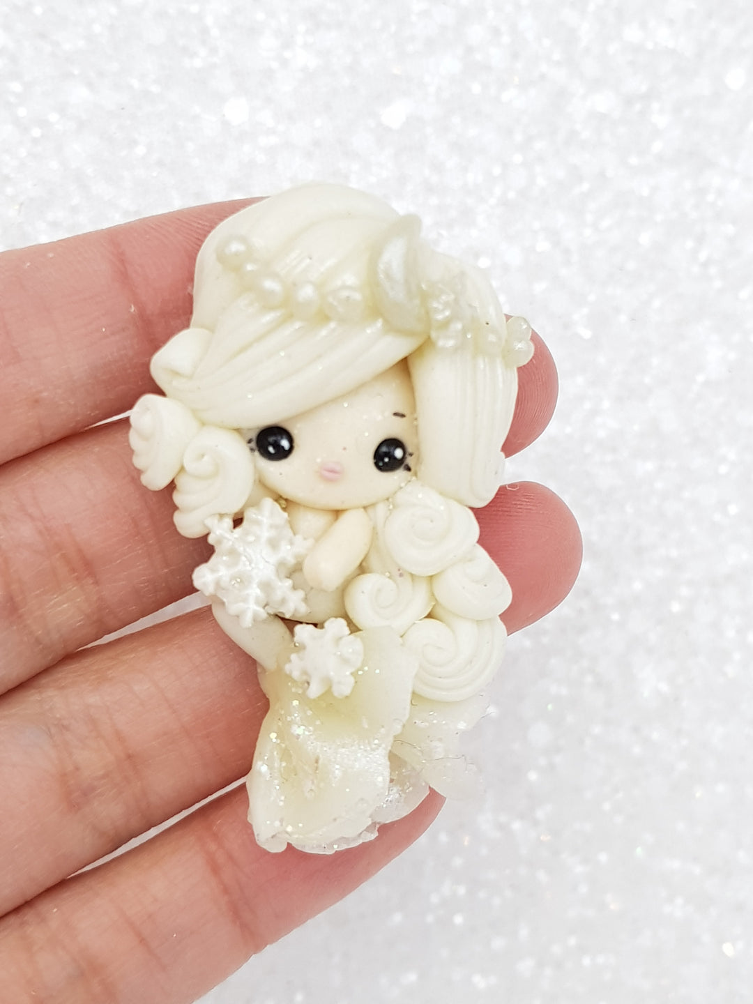 Clay Charm Embellishment snow mermaid C - Crafty Mood