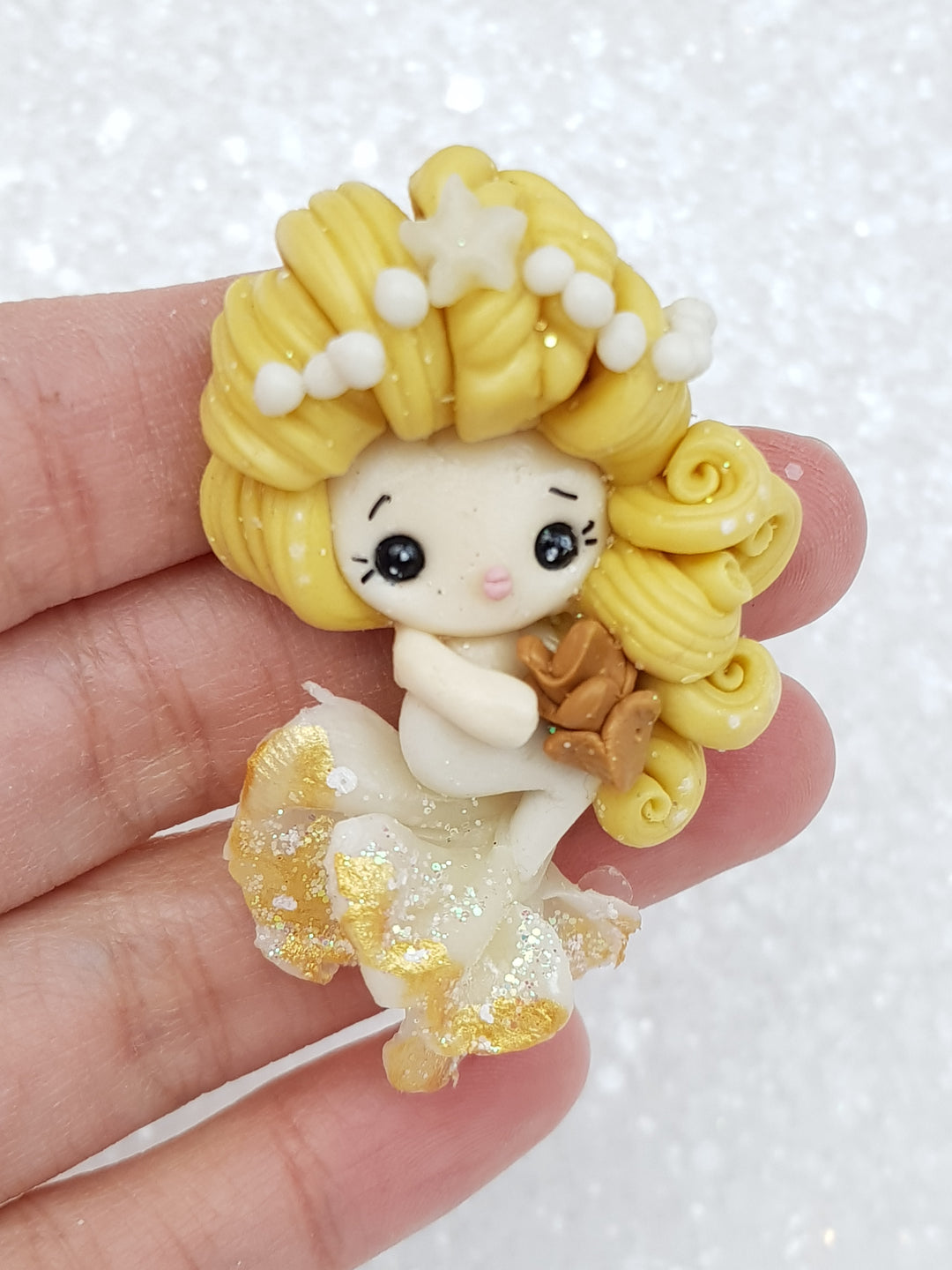 Clay Charm Embellishment Christmas mermaid B - Crafty Mood