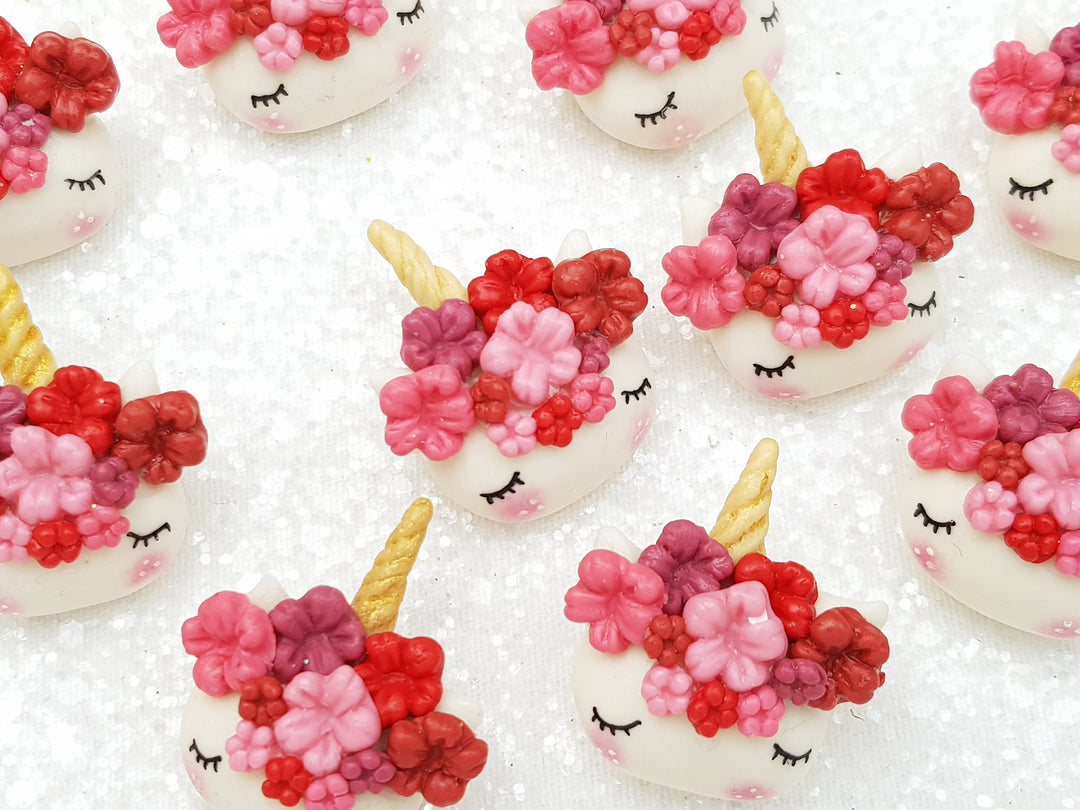 Clay Charm EmbellishmentNEW sleepy unicorn autumn E - Crafty Mood