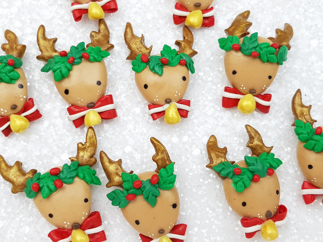 Clay Charm Embellishment - New Reindeer Head - Crafty Mood