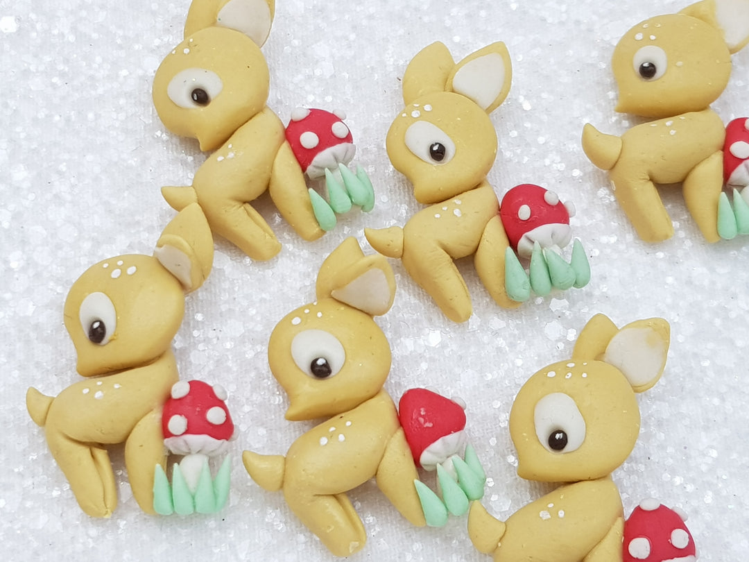 Clay Charm Embellishment - NEW Deer Mushroom - Crafty Mood