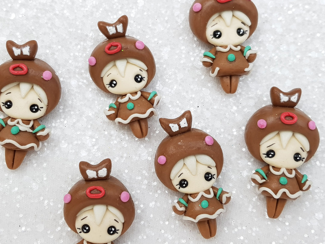 Clay Charm Embellishment NEW ginger bread girl - Crafty Mood