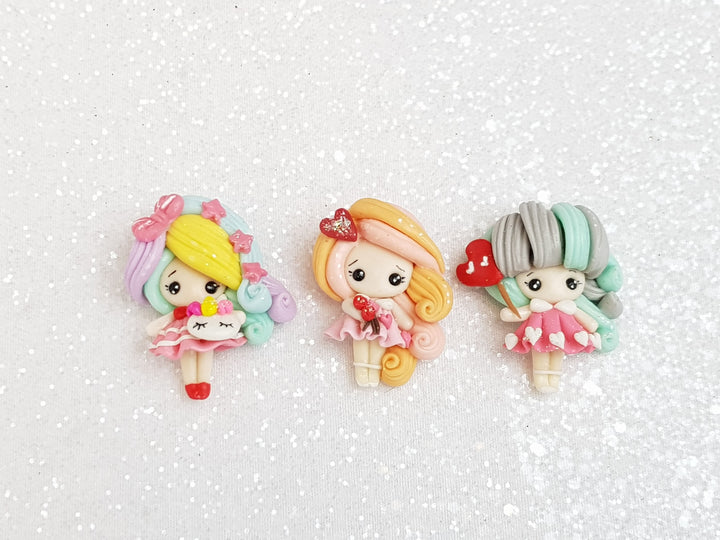 Clay Charm Embellishment - New Valentine Girl - Crafty Mood