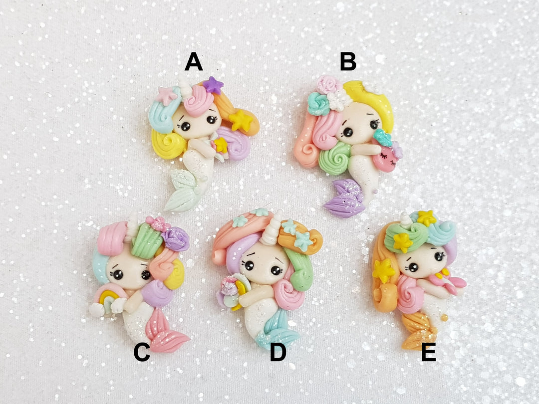 Clay Embellishment Charm - New Mermaid Rainbow - Crafty Mood
