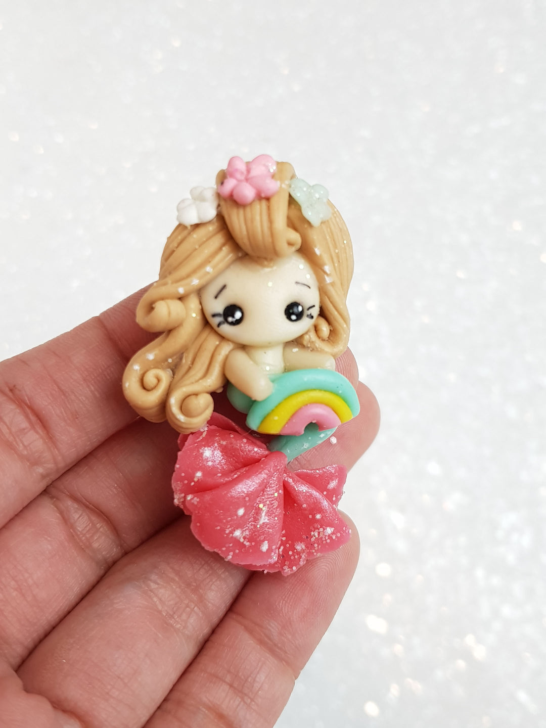 Clay Charm Embellishment - NEW RAINBOW MERMAID - Crafty Mood