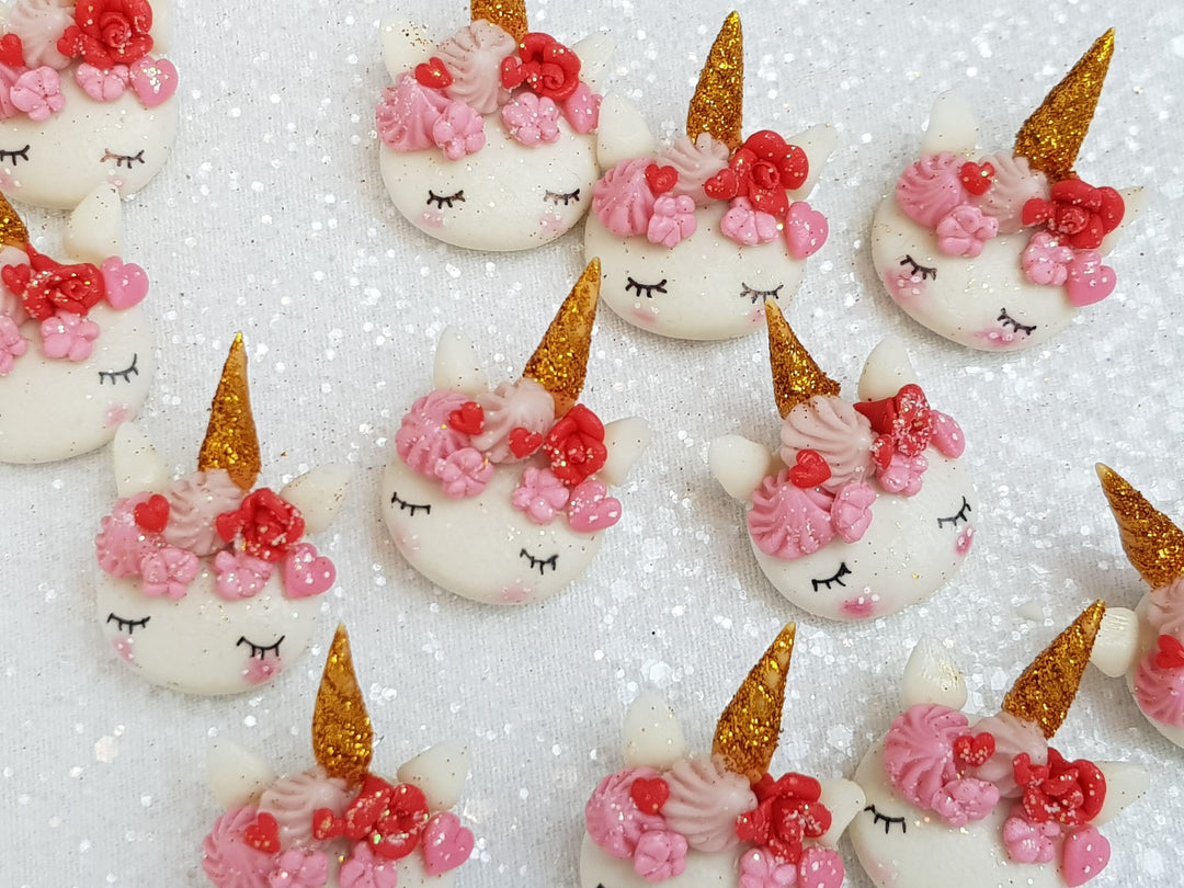 Clay Embellishment Charm - New Valentine Unicorn Head C - Crafty Mood