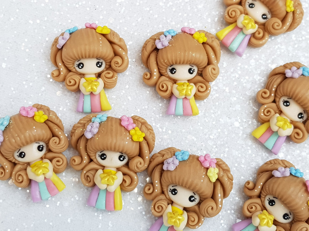 Clay Charm Embellishment - New Rainbow Girl A - Crafty Mood