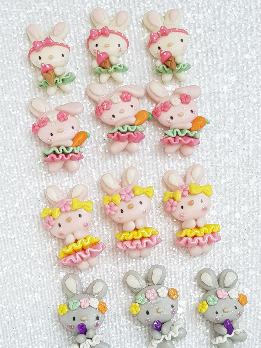 Clay Charm Embellishment - NEW DANCING BUNNY - Crafty Mood