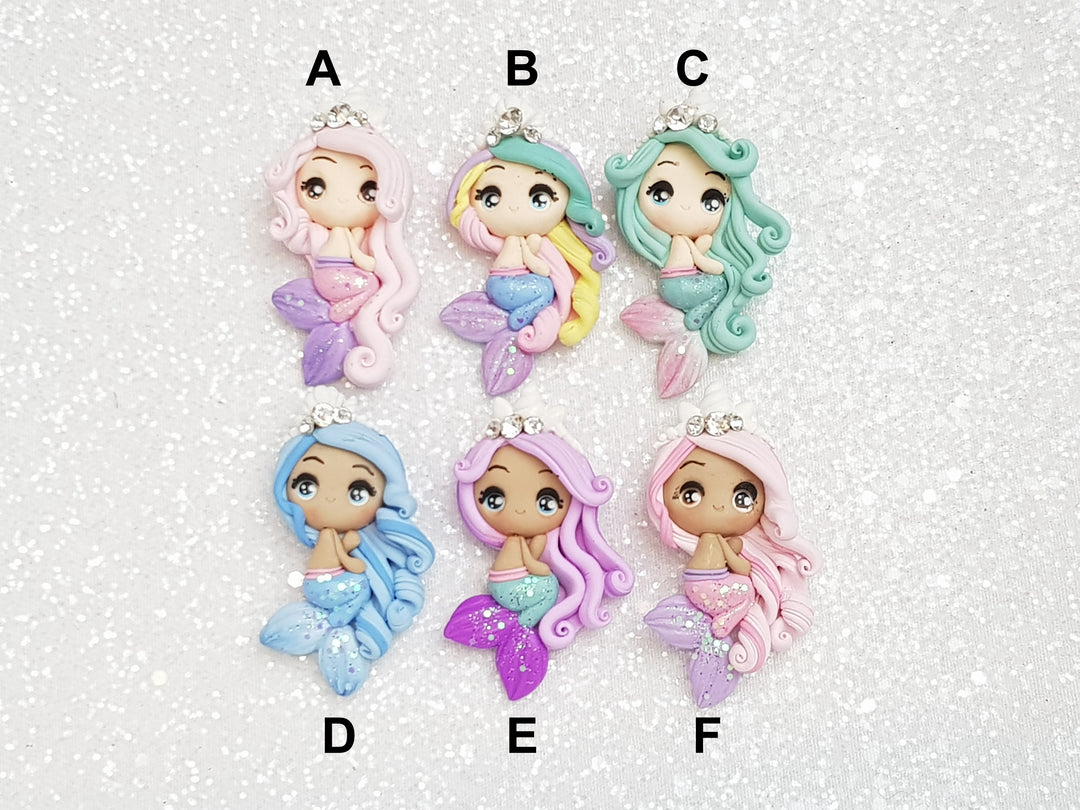 Clay Charm Embellishment - Mermaid BIG EYES - Crafty Mood