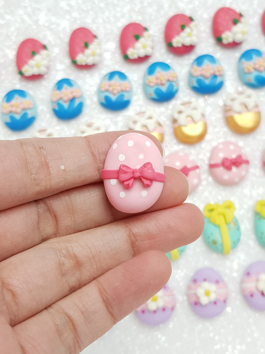 Clay Charm Embellishment - New Easter Egg each - Crafty Mood