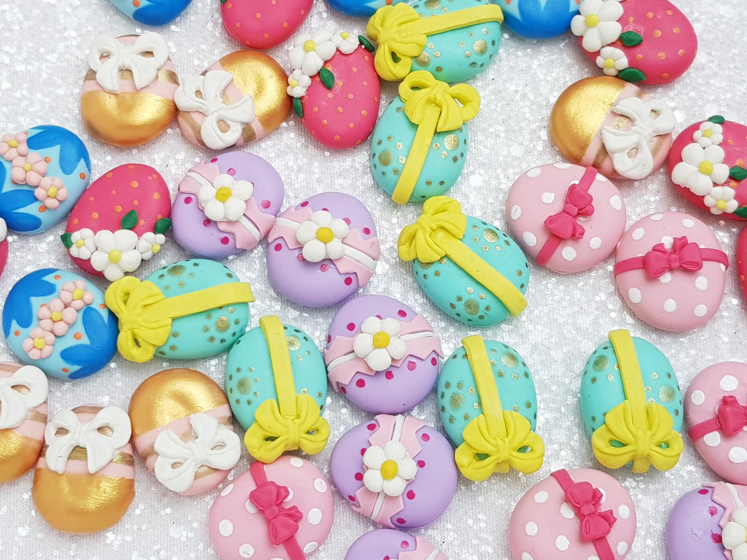 Clay Charm Embellishment - New Easter Egg each - Crafty Mood