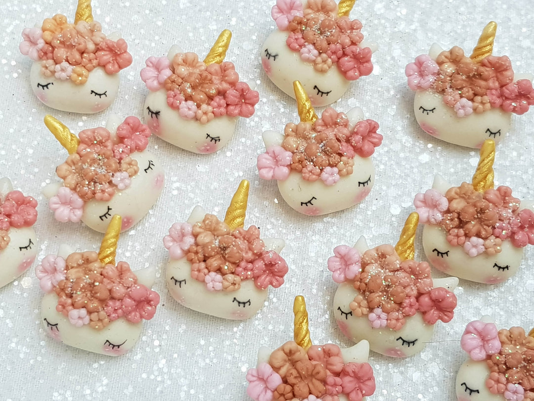 Clay Charm Embellishment - NEW Sleepy Unicorn Autumn A - Crafty Mood