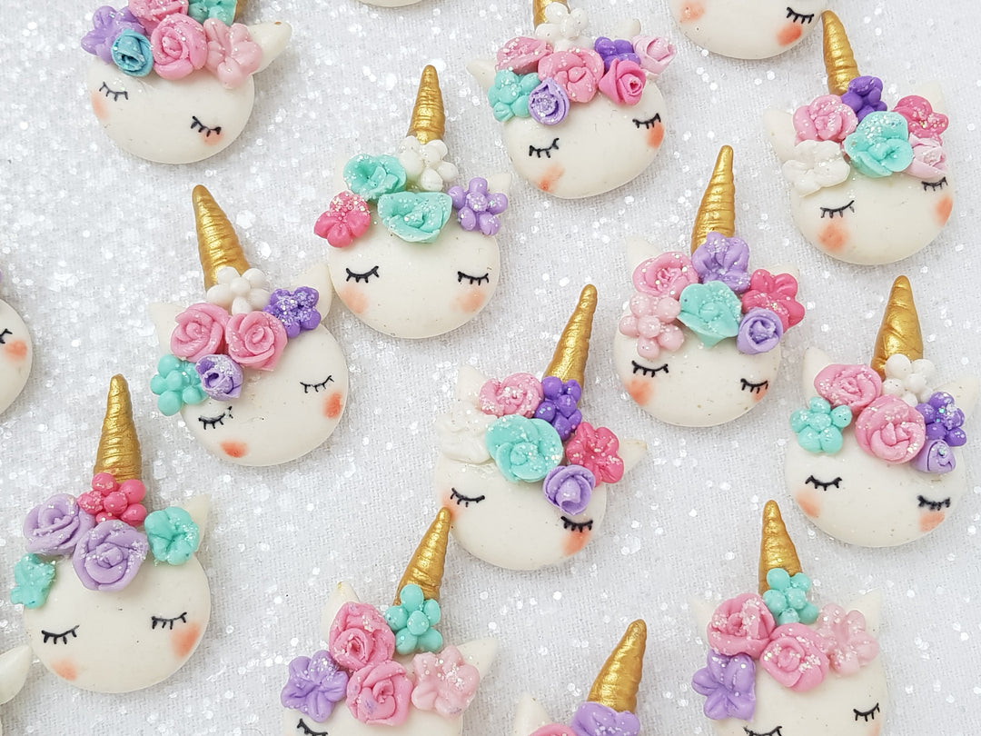 Clay Charm Embellishment - NEW Random Sleepy Unicorn Head - Crafty Mood