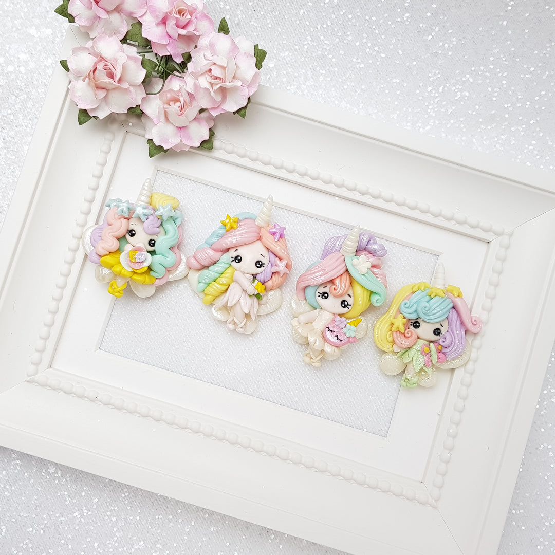 Sale Clay Charm Embellishment - NEW UNICORN FAIRY - Crafty Mood