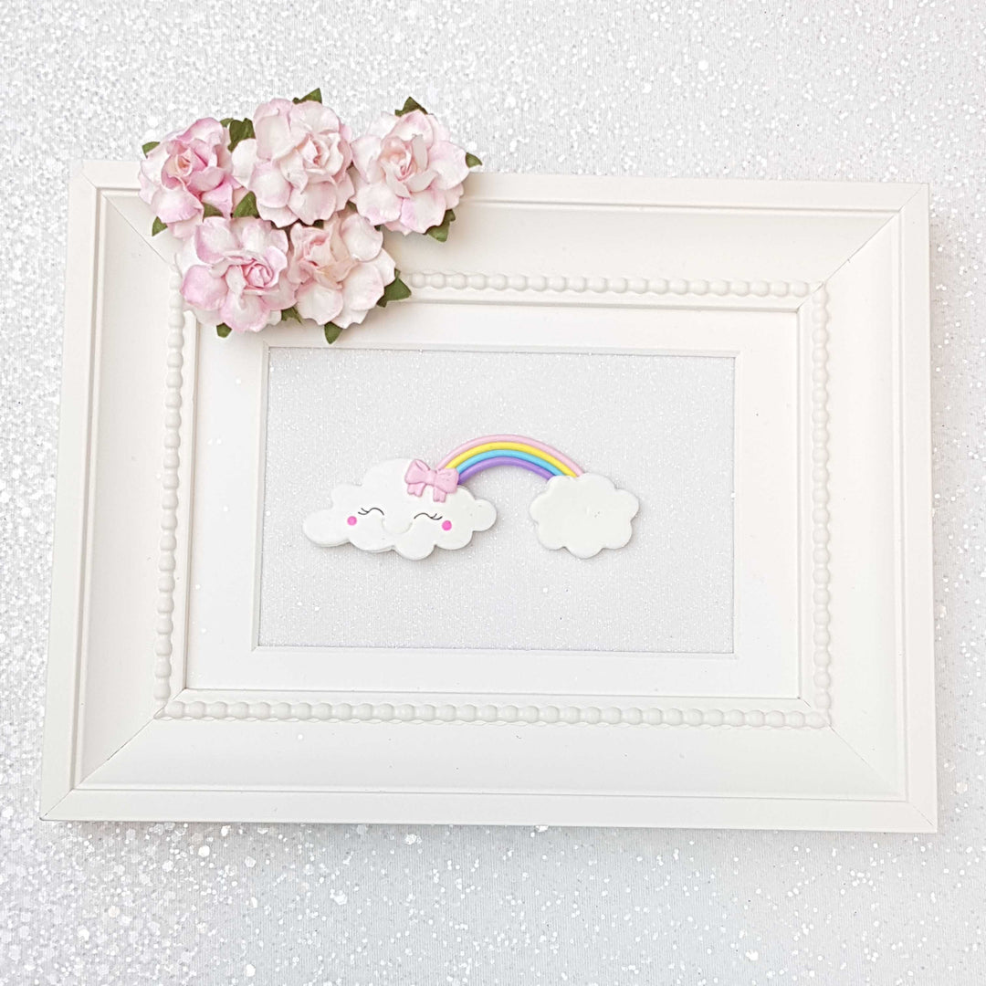 Clay Charm Embellishment - Happy Cloud and Rainbow - Crafty Mood