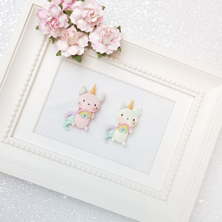 Clay Charm Embellishment - NEW Caticorn Rainbow - Crafty Mood