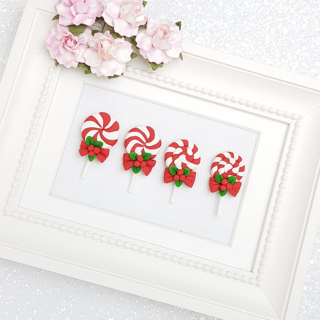 Clay Charm Embellishment - Christmas lollipop - Crafty Mood