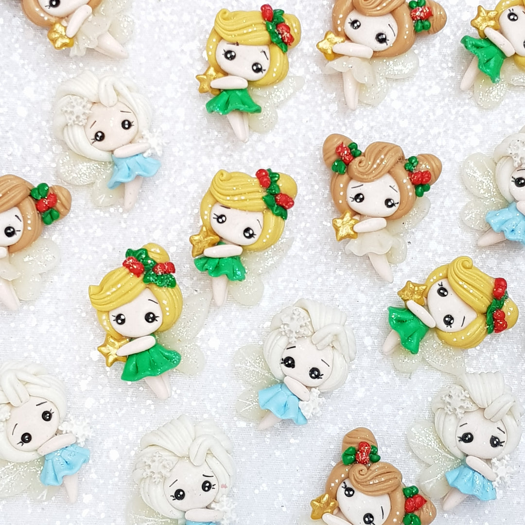 Christmas Fairy exclusive - Embellishment Clay Bow Centre - Crafty Mood