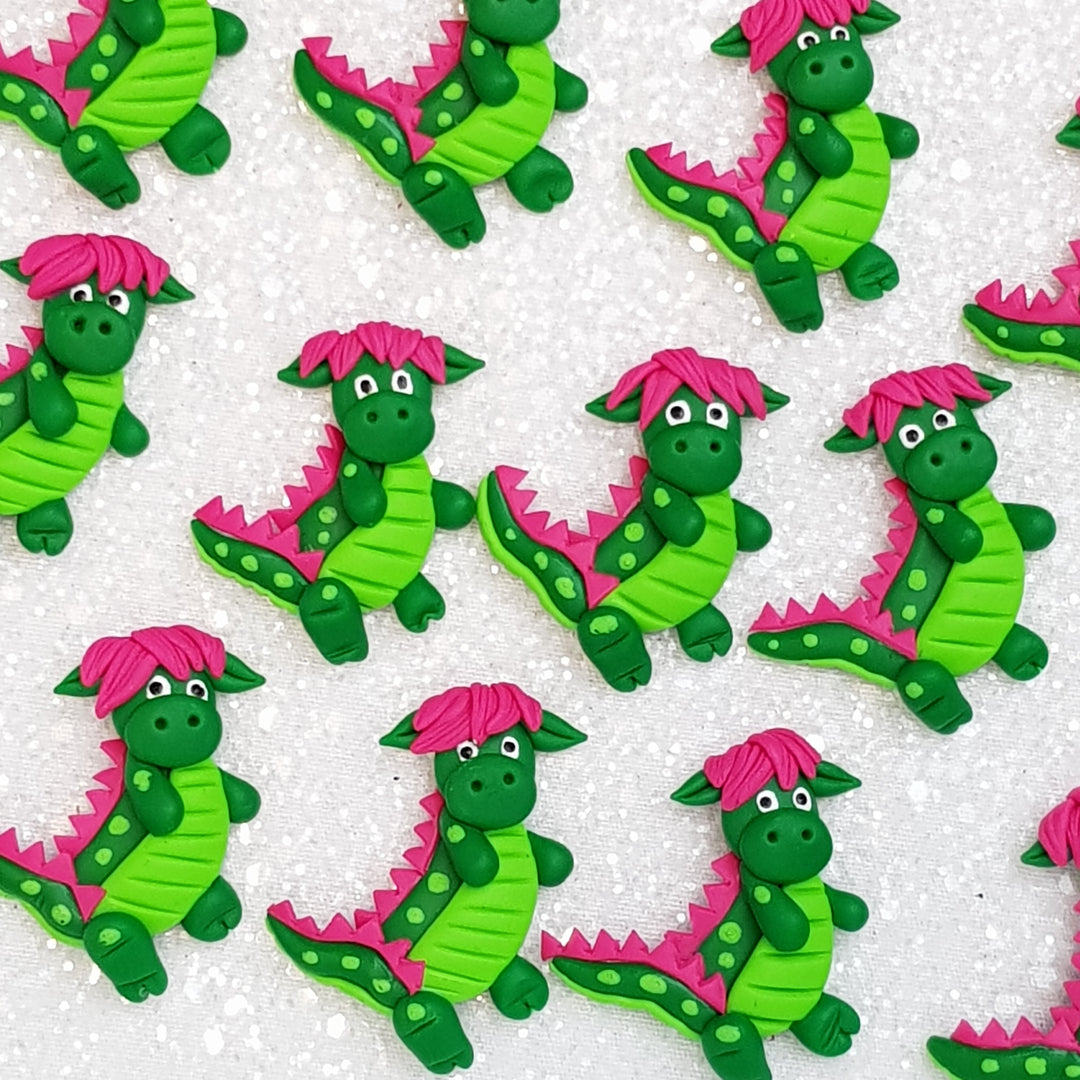 Clay Charm Embellishment - dino dragon - Crafty Mood