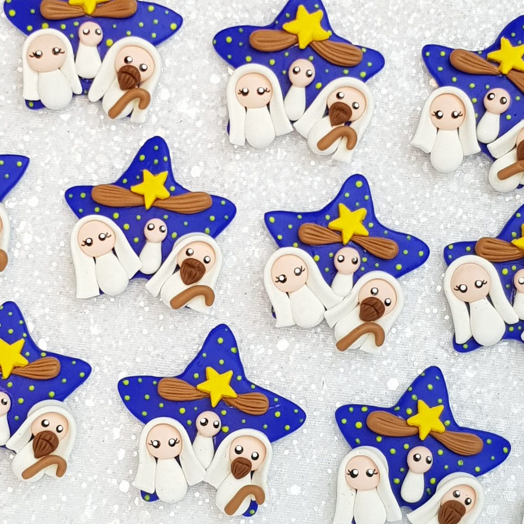 Clay Charm Embellishment - nativity - Crafty Mood