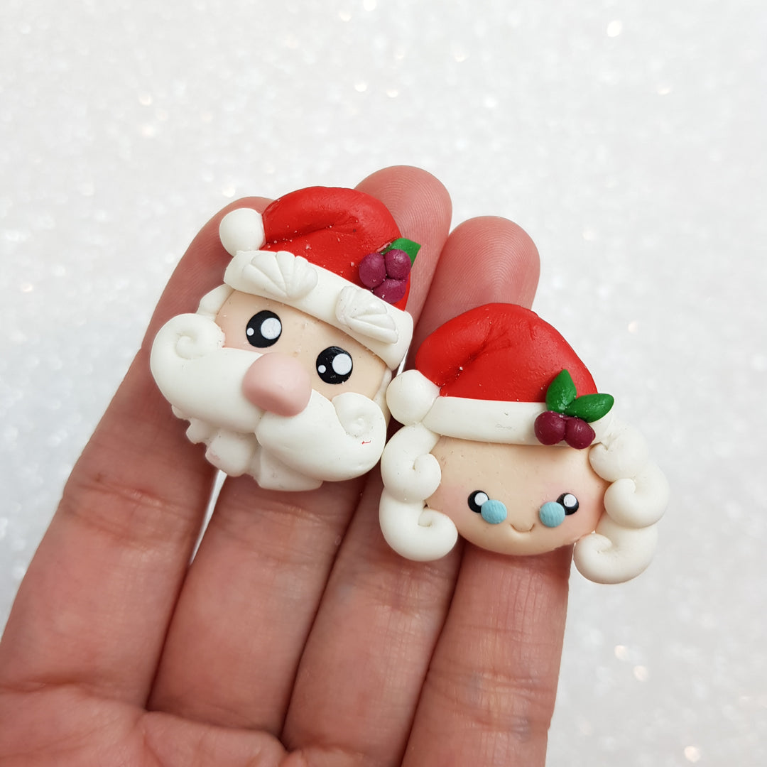 Clay Charm Embellishment - New Santa Head - Crafty Mood