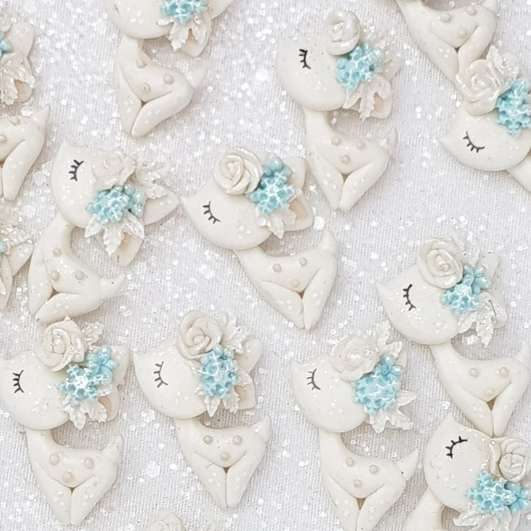 Deer - White - Embellishment Clay Bow Centre - Crafty Mood