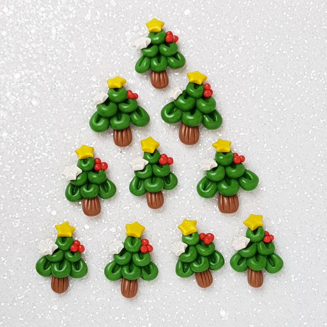Clay Charm Embellishment - Tree approx 4cm tall - Crafty Mood