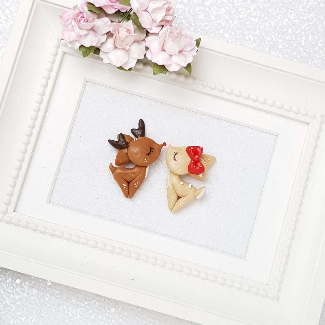 Deer - Handmade Flatback Clay Bow Centre - Crafty Mood